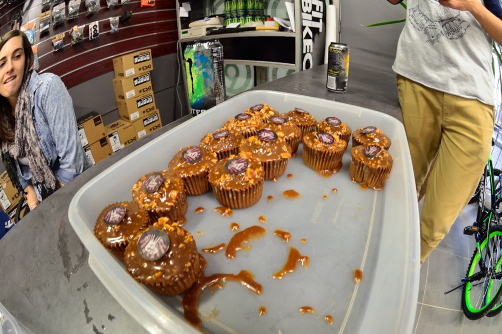 We were all fiending over the Snickers Cup cakes provided by Ricardo's Mom and Sis. 