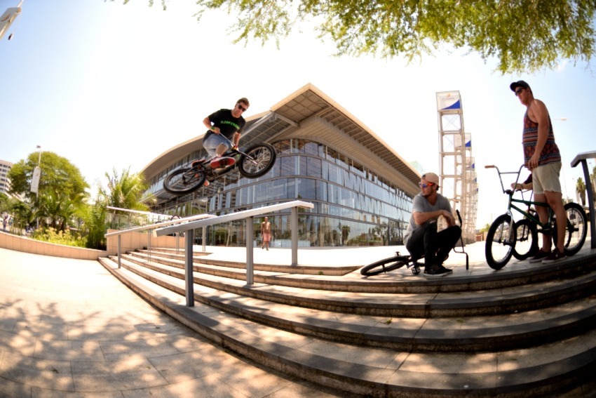 Dylan 180 over this here rail at the ICC